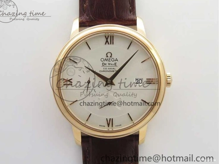 0422 De Ville Prestige Real PR RG ZF 1:1 Best Edition White Dial on Brown Leather Strap MIYOTA HighPerformance 7939